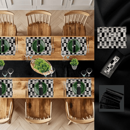 Black Table Setting Pack for 10 — + Table Runner - Place Matters