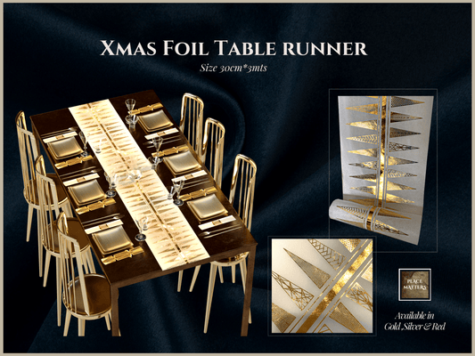 Christmas Table Runners (Silver Funky Xmas Tree Design) - Place Matters