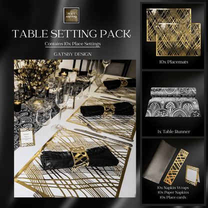 Gatsby Table Setting Pack for 10 with Runner - Place Matters