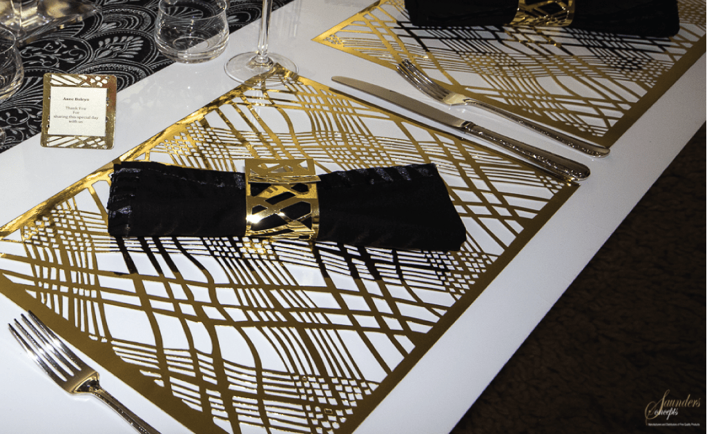 Gold Rectangular Placemats – Weave Design | Place Matters (Pack of 20) - Place Matters