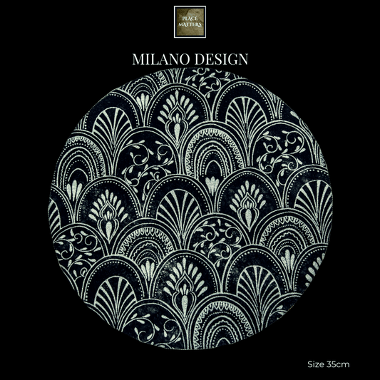 Milano Design Round Placemats – Black | Place Matters (Pack of 20) - Place Matters
