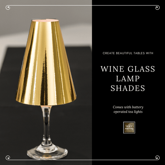 Gold Wine Glass Lamp Shades (Pack of 6) - Place Matters