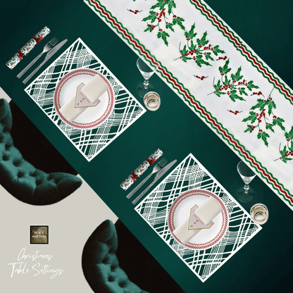 Christmas Table Runners (Holly & Ivy Design) - Place Matters