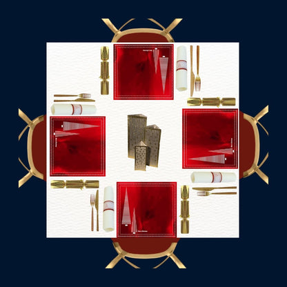 Red Christmas Placemats (Stripe Xmas Tree) Square - Place Matters