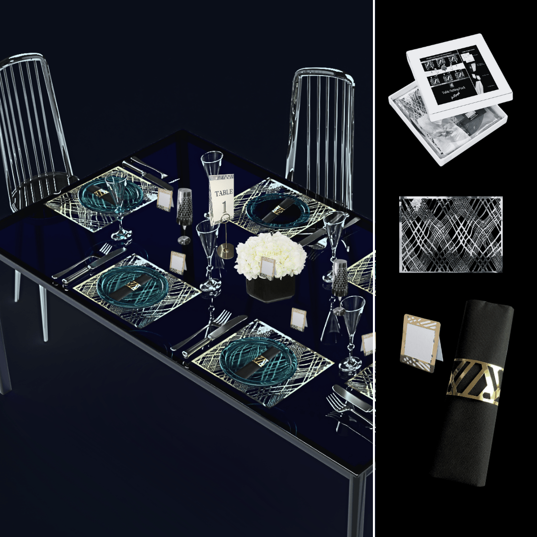 Silver Table Setting Pack — Weave Design - Place Matters