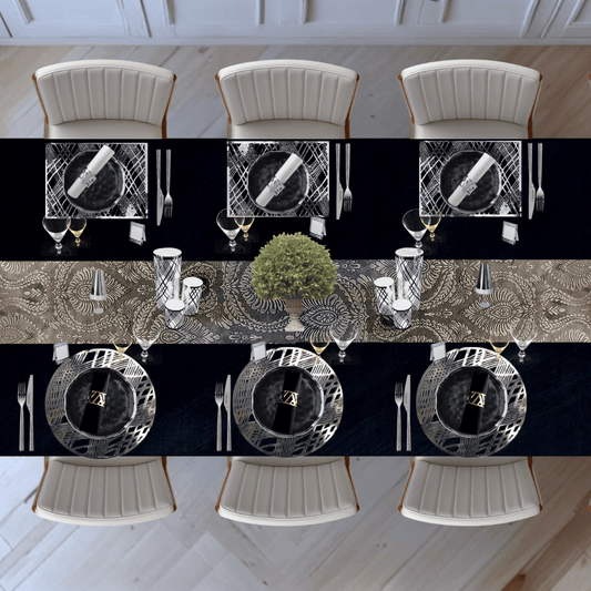 Table Setting Pack for 10 — Gatsby Velvet Weave Design - Place MattersTable Setting Packs with Table Runner