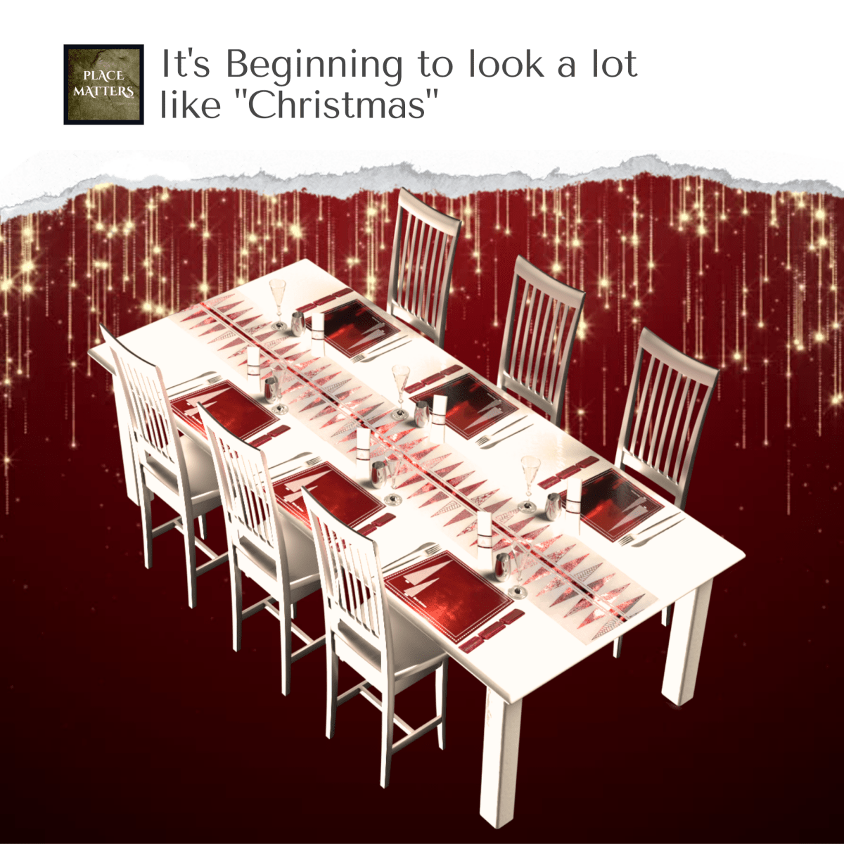 Wholesale Christmas Table Runners (Funky Xmas Tree Design) Pack of 6| Saunders Concepts - Place Matters