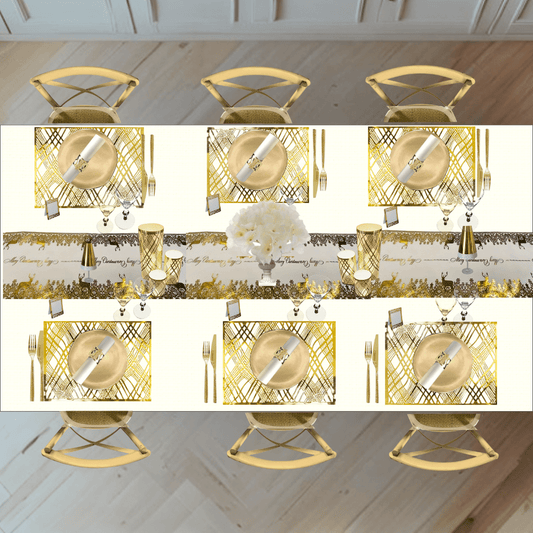 Christmas Table Setting Pack — Reindeer Weave Design with - Runner - Place Matters