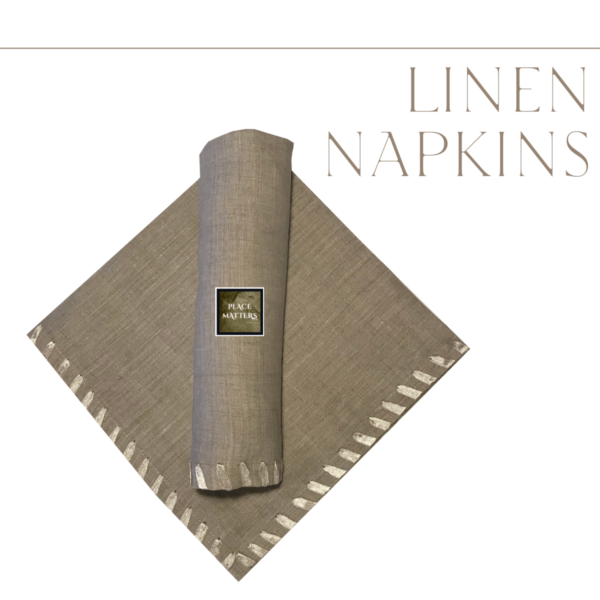 White Napkins Hand Stitched Edges 50cm Extra Large - Place Matters