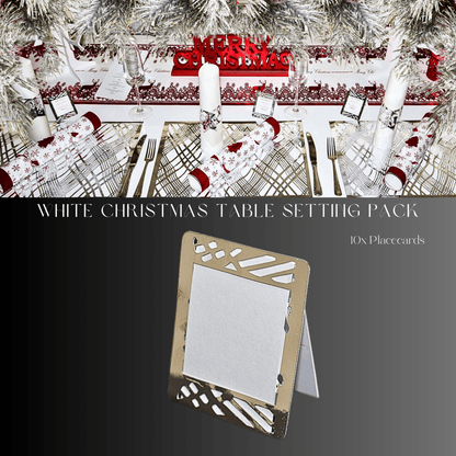 Silver Table Setting Pack — Includes Reindeer Christmas Runner - Place Matters