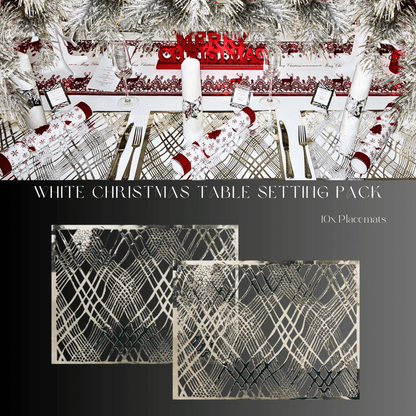 Silver Table Setting Pack — Includes Reindeer Christmas Runner - Place Matters