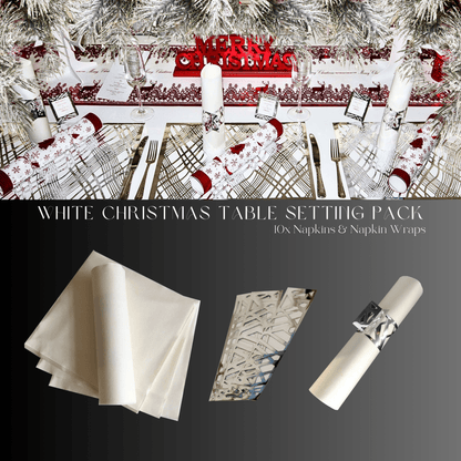 Silver Table Setting Pack — Includes Reindeer Christmas Runner - Place Matters