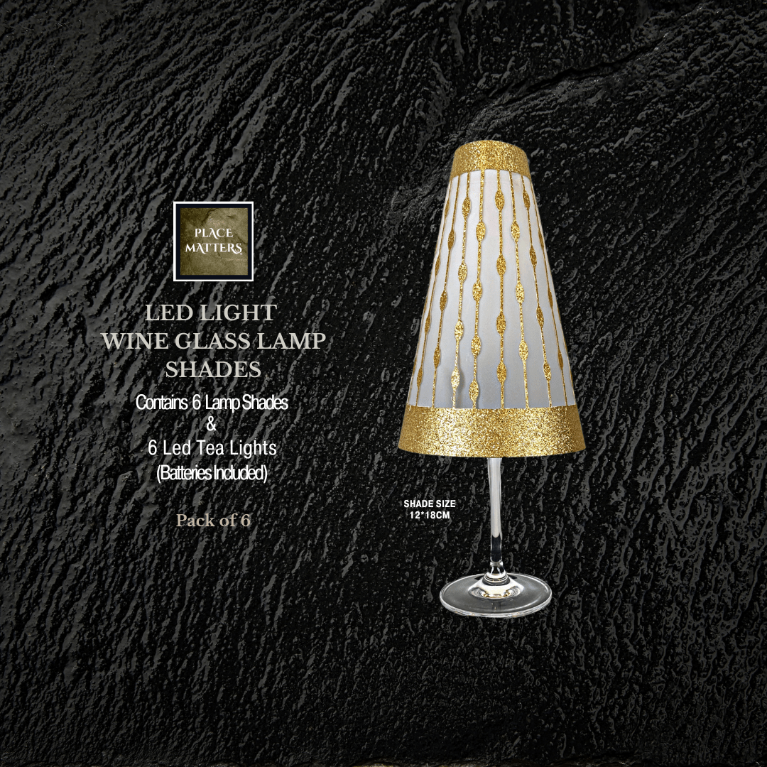 Wine Glass Lamp Shades (Droplets Design)(Pack of 6) - Place Matters