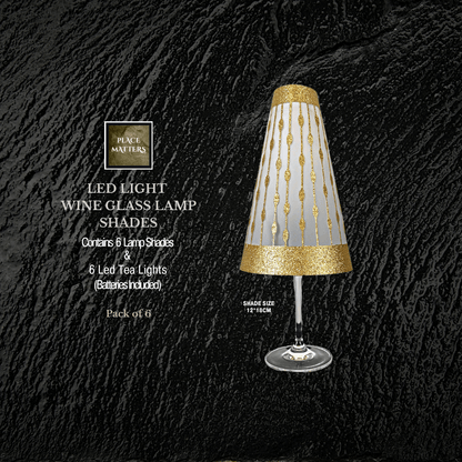 Wine Glass Lamp Shades (Droplets Design)(Pack of 6) - Place Matters
