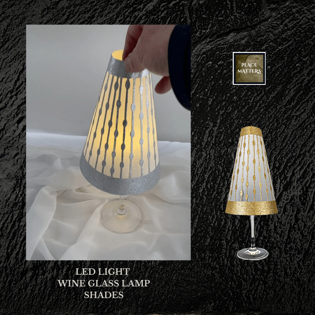 Wine Glass Lamp Shades (Droplets Design)(Pack of 6) - Place Matters