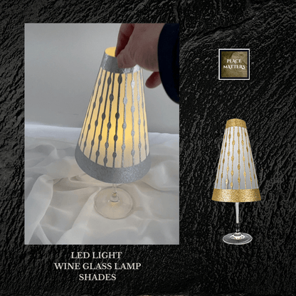 Wine Glass Lamp Shades (Droplets Design)(Pack of 6) - Place Matters