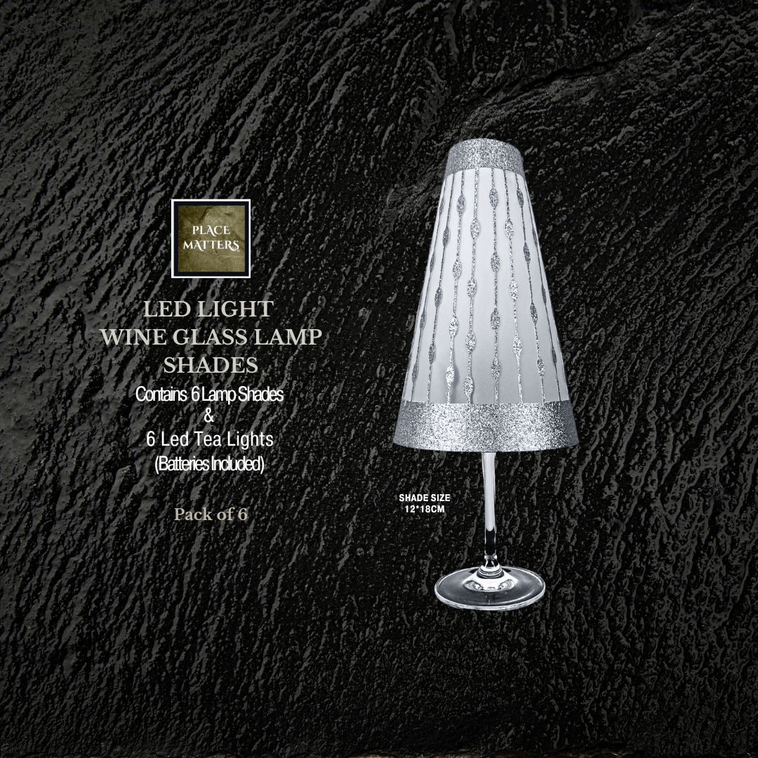 Wine Glass Lamp Shades (Droplets Design)(Pack of 6) - Place Matters