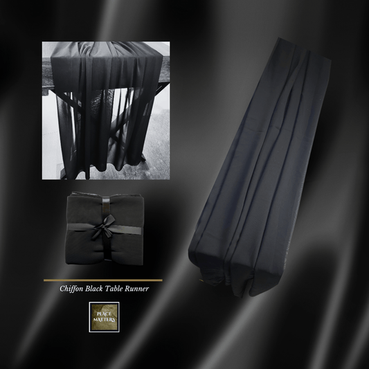Chiffon Black Table Runners - Place MattersTable Runners