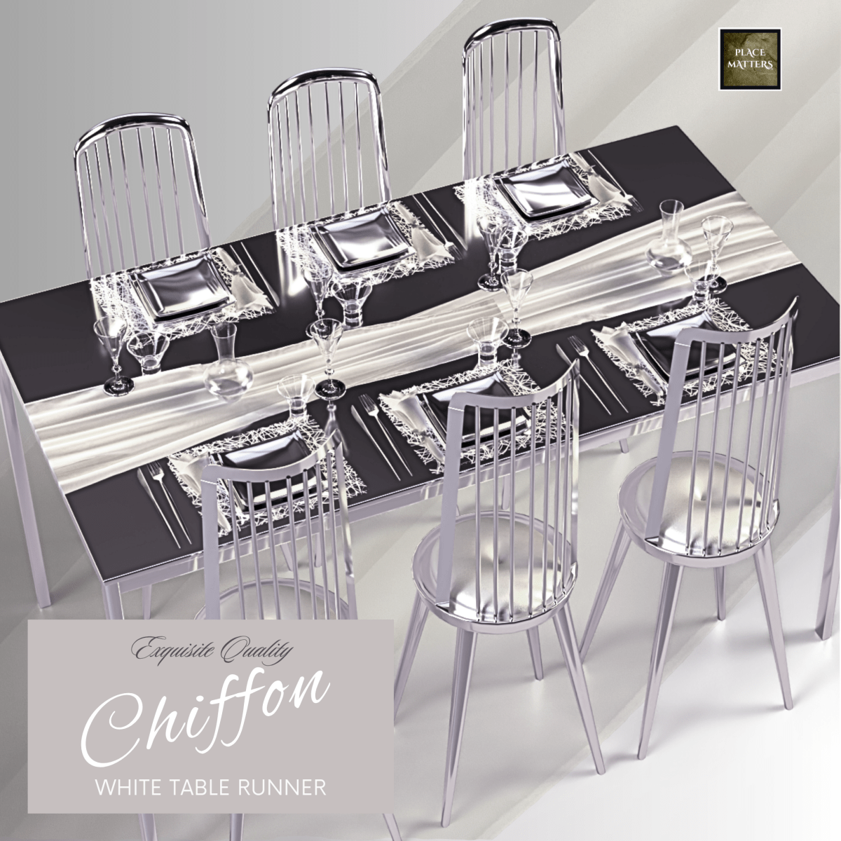 Chiffon White Table Runners - Place MattersTable Runners