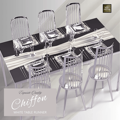 Chiffon White Table Runners - Place MattersTable Runners