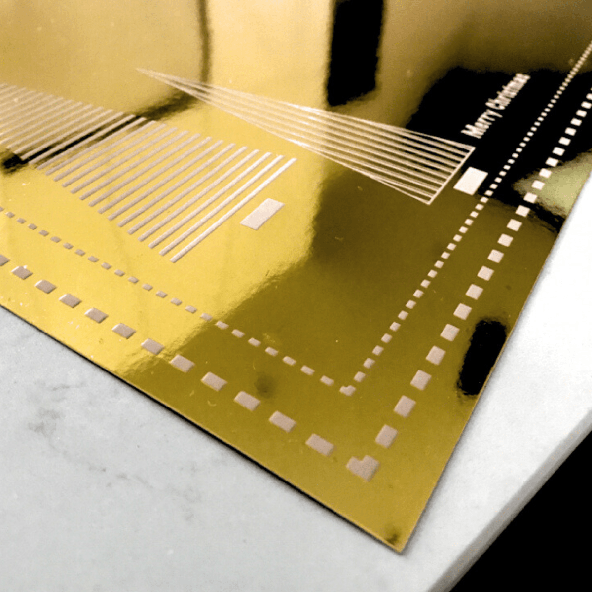 Christmas Placemats (Stripe Xmas Tree) Rectangle Gold - Place MattersChristmas Placemats