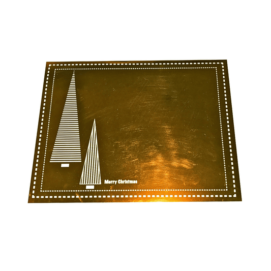 Christmas Placemats (Stripe Xmas Tree) Rectangle Gold - Place MattersChristmas Placemats