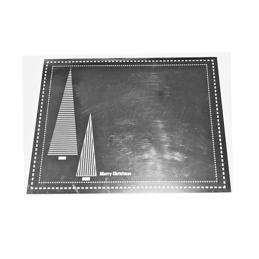 Christmas Placemats (Stripe Xmas Tree) Rectangle Silver - Place MattersChristmas Placemats