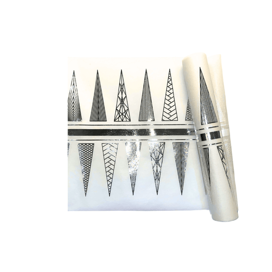 Christmas Table Runners (Silver Funky Xmas Tree Design) - Place MattersTable Runners