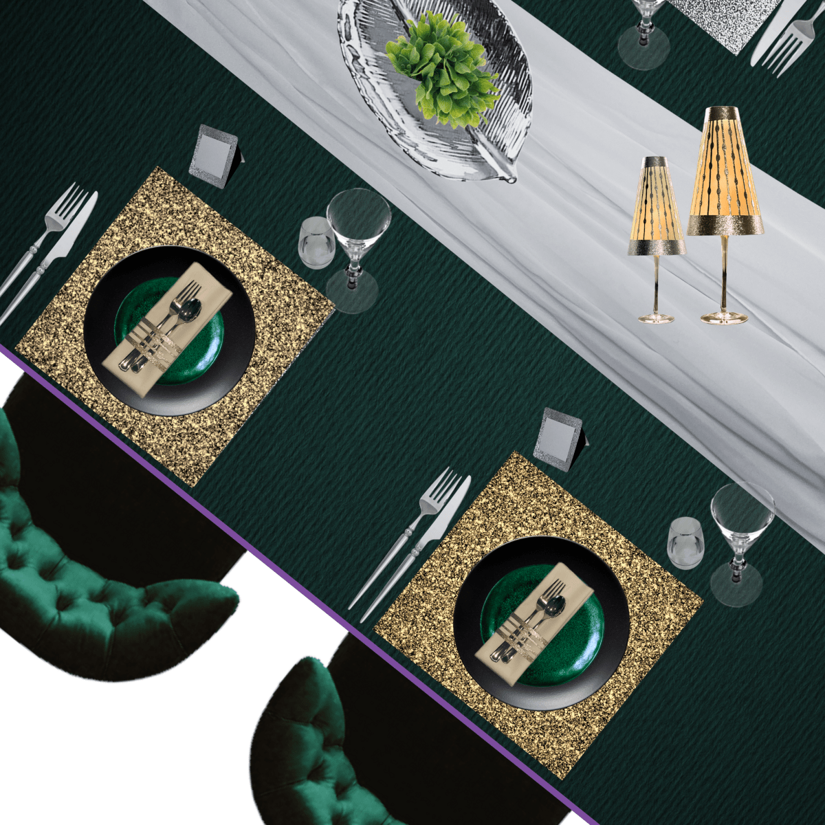 Glitter Design Square Placemats – Pack of 20 | Place Matters - Place MattersPlacemats