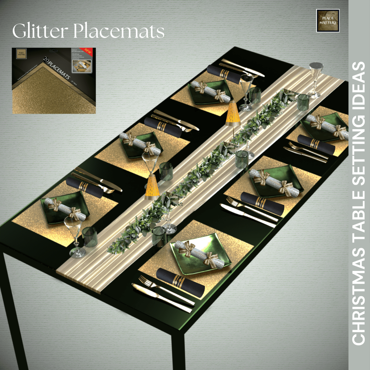 Glitter Design Square Placemats – Pack of 20 | Place Matters - Place MattersPlacemats