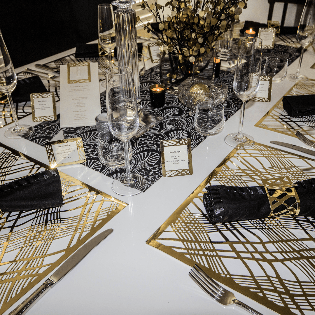 Gold Christmas Placemats – Pack of 20 | Place Matters - Place Matters