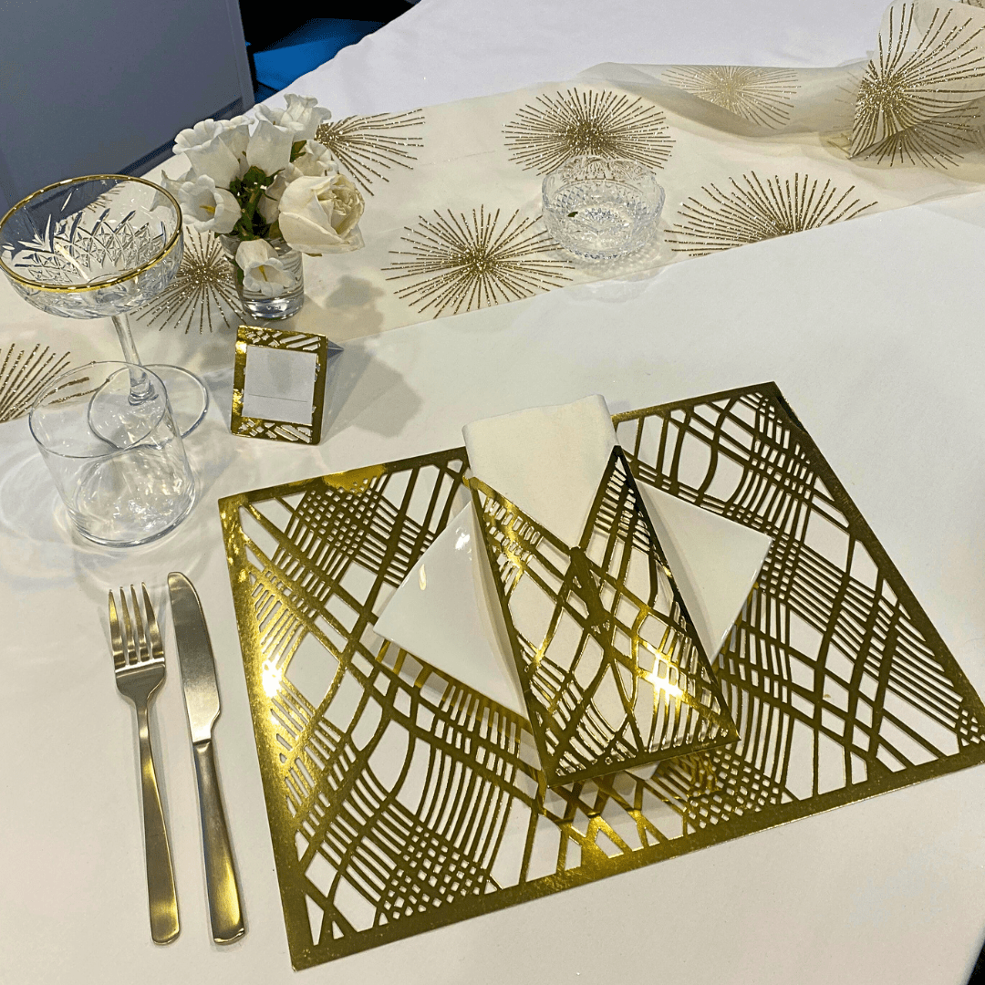 Gold Christmas Placemats – Pack of 20 | Place Matters - Place Matters