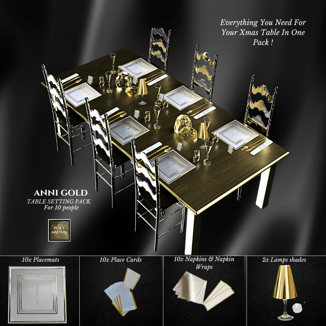 Gold Table Setting Pack for 10 — Anni Design - Place MattersTable Setting Packs