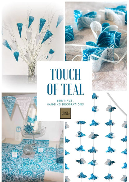 Milano Blue Teal Table Runner – 3 Metres | Place Matters - Place Matters