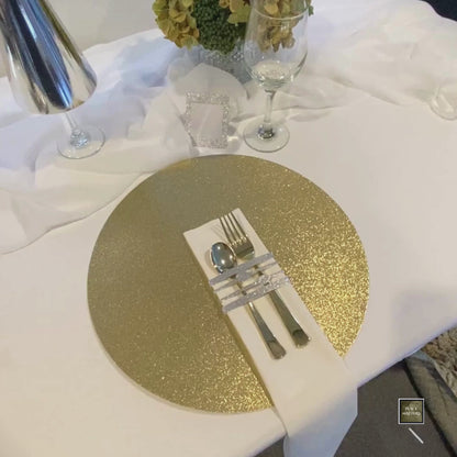 Silver Glitter Design Round Placemats – Pack of 20 | Place Matters