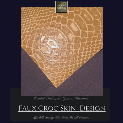 Crocodile Faux Paper Placemats – Pack of 20 | Place Matters