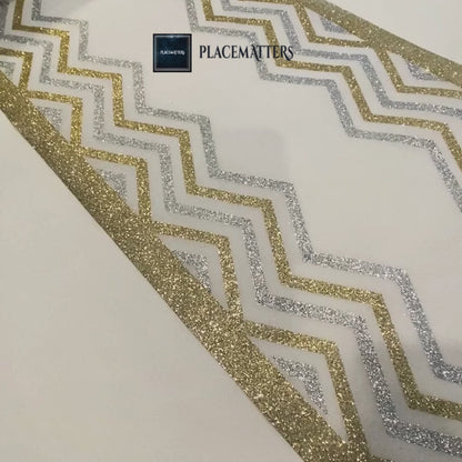 Gold Christmas Table Setting Pack for 10 — Droplets Round Runner