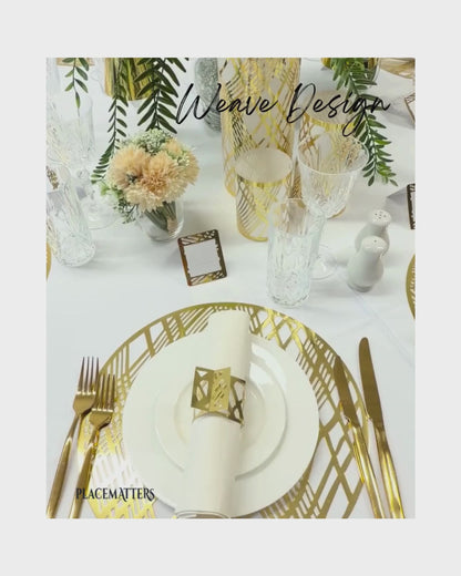 Gold Weave Round Table Setting Pack — 10 Guests