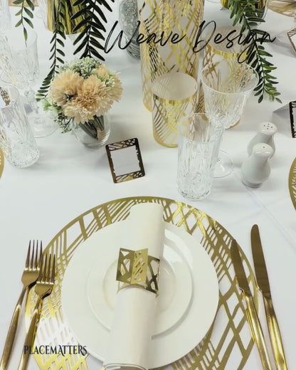 Gold Round Weave Placemats – Pack of 20 | Place Matters