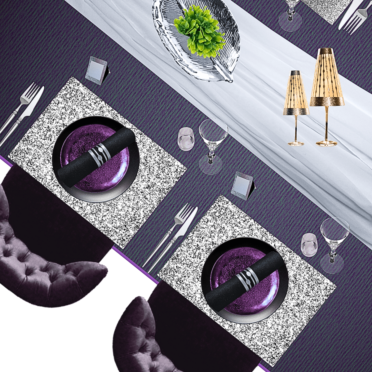 Silver Glitter Rectangle Placemats – Pack of 20 | Place Matters - Place MattersPlacemats