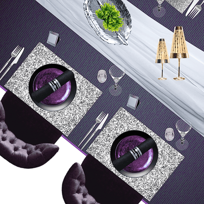 Silver Glitter Rectangle Placemats – Pack of 20 | Place Matters - Place MattersPlacemats