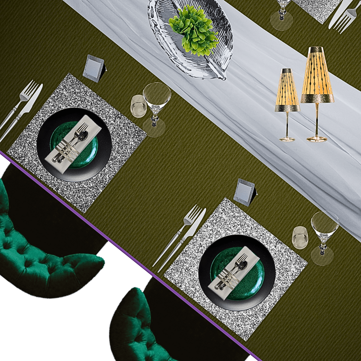 Silver Glitter Square Placemats – Pack of 20 | Place Matters - Place MattersPlacemats