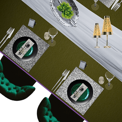 Silver Glitter Square Placemats – Pack of 20 | Place Matters - Place MattersPlacemats