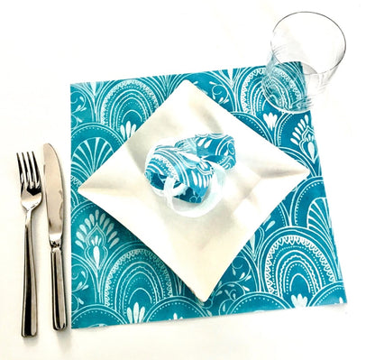 Teal Placemats (Milano)(Square) - Place Matters