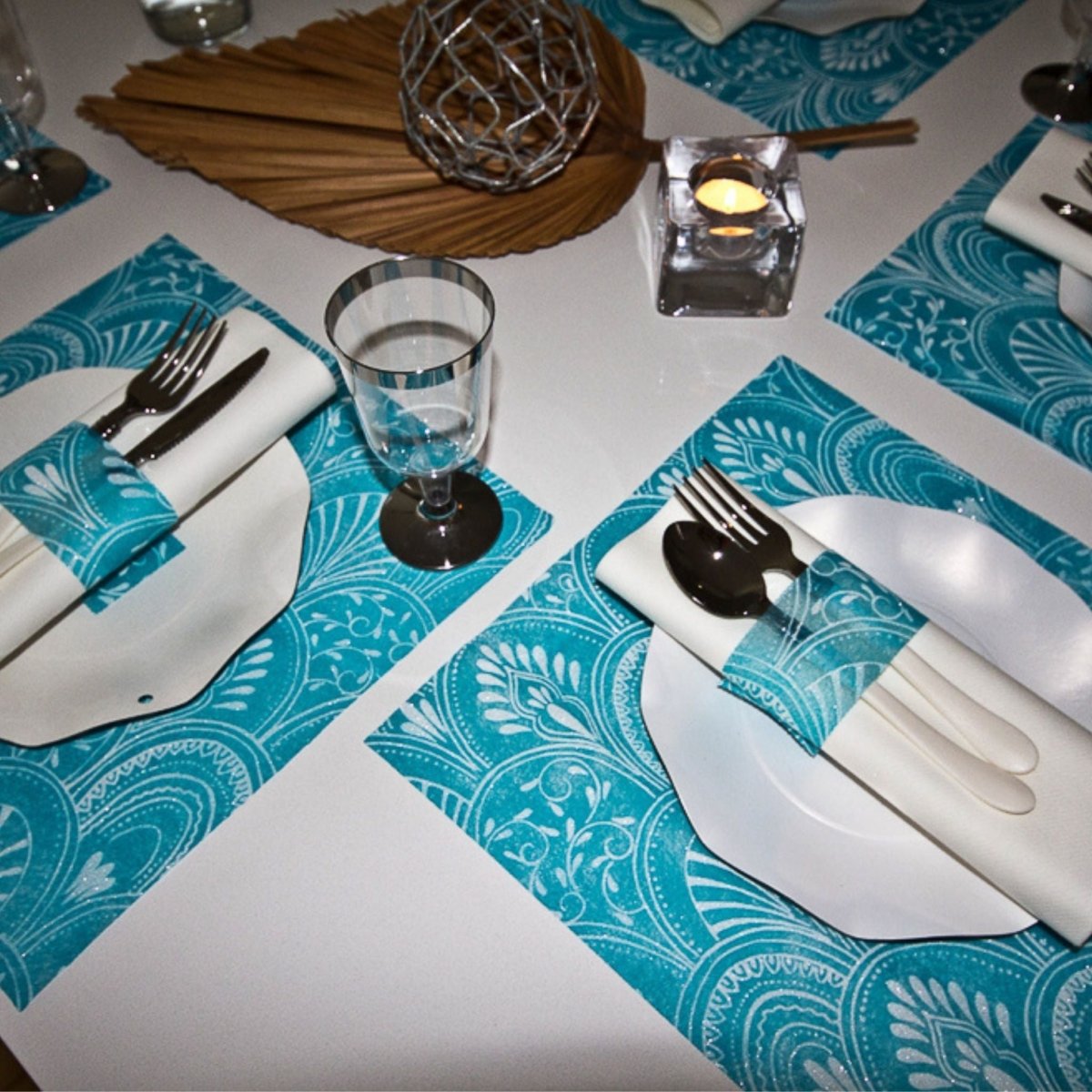 Teal Placemats (Milano)(Square) - Place Matters