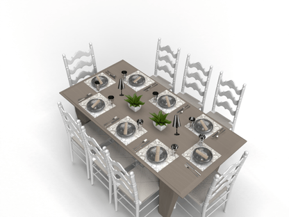 White Placemats (Milano Design) (Square Shape) - Place Matters