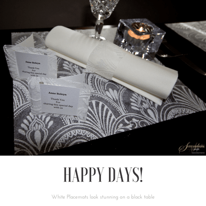 White Placemats (Milano Design) (Square Shape) - Place Matters