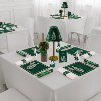 Wholesale Christmas Placemats (White Christmas Trees)-Pack of 25 | Saunders Concepts - Place MattersChristmas Placemats