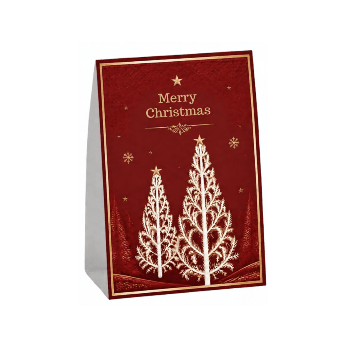 Wholesale Christmas Tent Cards (White Christmas Trees) – Pack of 6 | Saunders Concepts - Place MattersS/C Table Decor