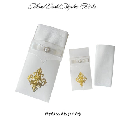 Wholesale Menu/Napkin Covers (Royale Design) Pack of 25| Saunders Concepts - Place Matters